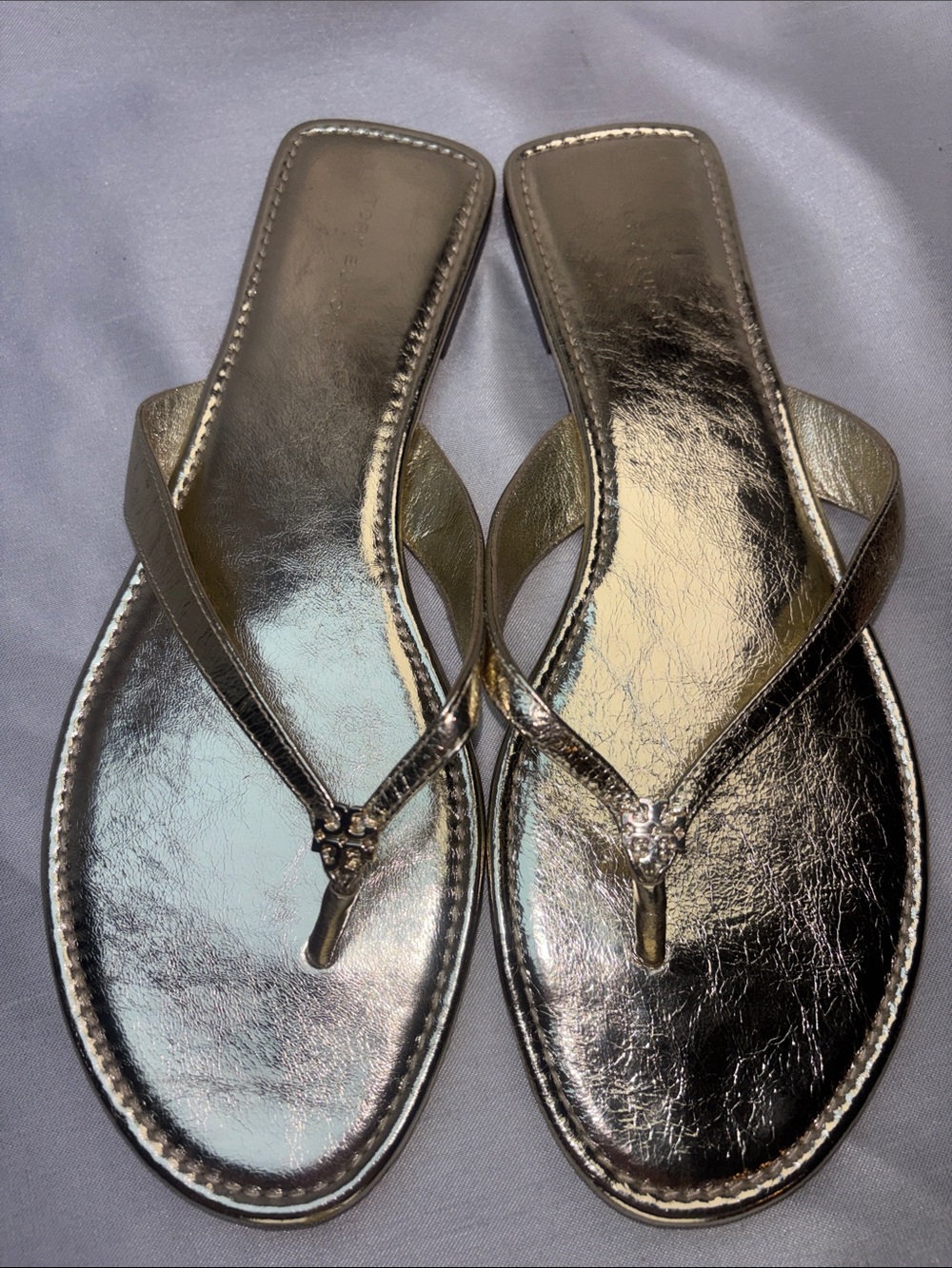 Tory Burch Metallic Gold Thong Sandals